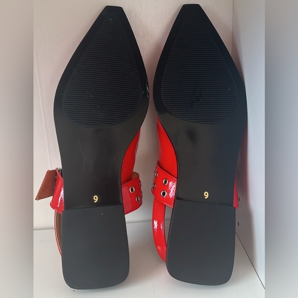 NWOT Steve Madden Lando Red Synthetic Leather Slingback Flats - Picture 7 of 7